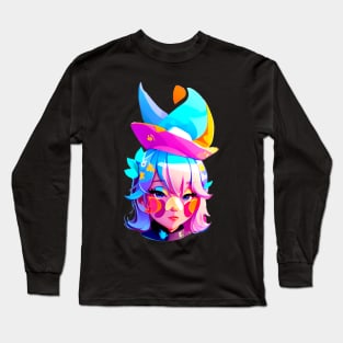 woman pop ilustrator design Long Sleeve T-Shirt